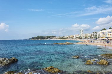 İspanya, Lloret de Mar - 22 Eylül 2017: şehir beach Akdeniz