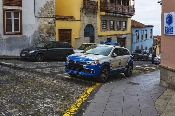 Espanha Ilha Tenerife Orotava Maio 2018 Carro Polícia Mitsubishi Com — Fotografia de Stock