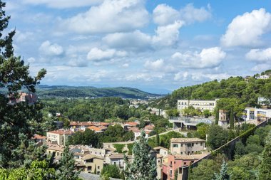 Antik Mimarlık. Tarihi kentin (Girona, İspanya) 