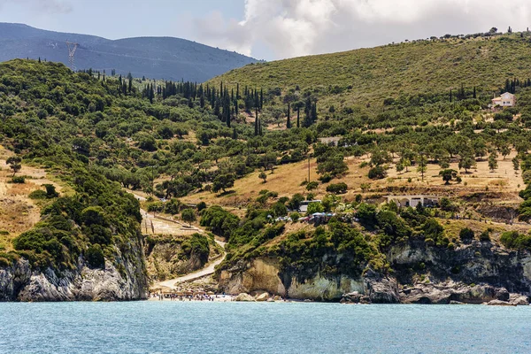 Deniz Manzarası Xigia Dağ Zakynthos Sahil Adası Yunanistan Dar Körfezi — Stok fotoğraf