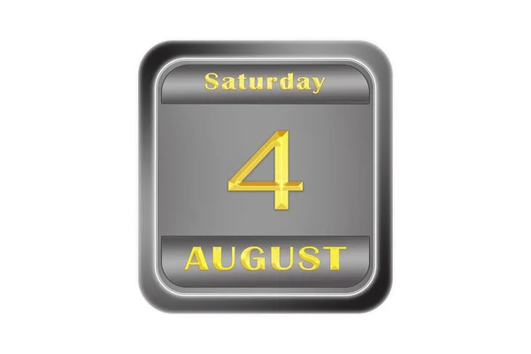 Auf Einer Geprägten Metallplatte Die Goldene Datumsstempelung Ist Der August — Stockfoto