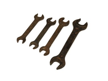 El aletleri. Beyaz arka plan üzerinde farklı boyutta keçiboynuzu tuşları