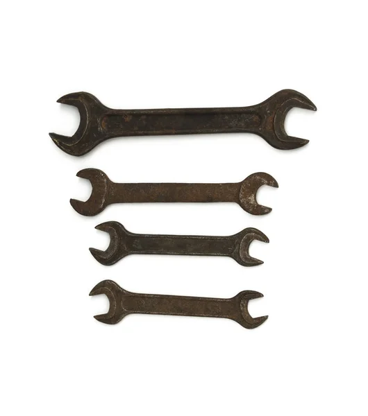 Hand Tools Carob Keys Different Size White Background — Stock Photo, Image