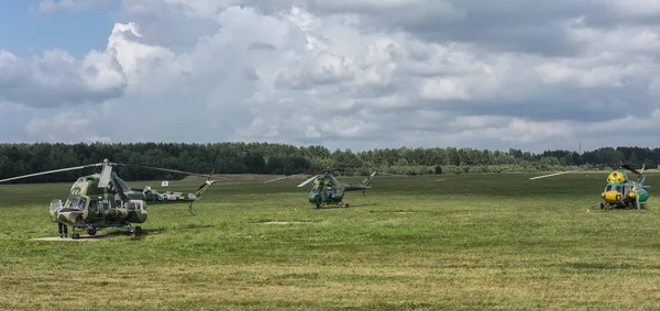 Bielorrússia Minsk Julho 2018 Helicópteros Das Equipes Participantes Xvi Campeonato — Fotografia de Stock