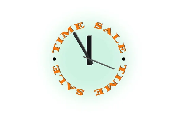 时钟与题字时间销售 时钟显示时间 — 图库照片