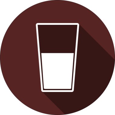 Vektör. Sıvı bir daire ile simge bardak Bordo renk 