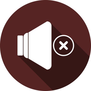 Vektör görüntü. Simge hoparlör simgesinde daire maroon kapatmak için