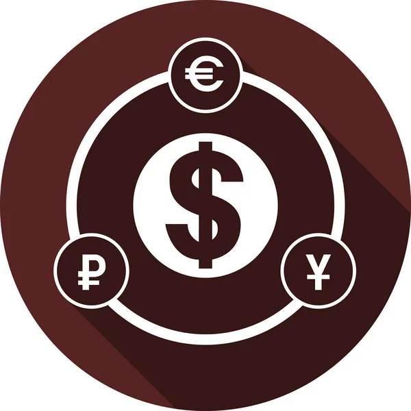 Vektor Kép Pénznemszimbólumok Gyűrűs Fehér Körökben Körvonalát — Stock Vector