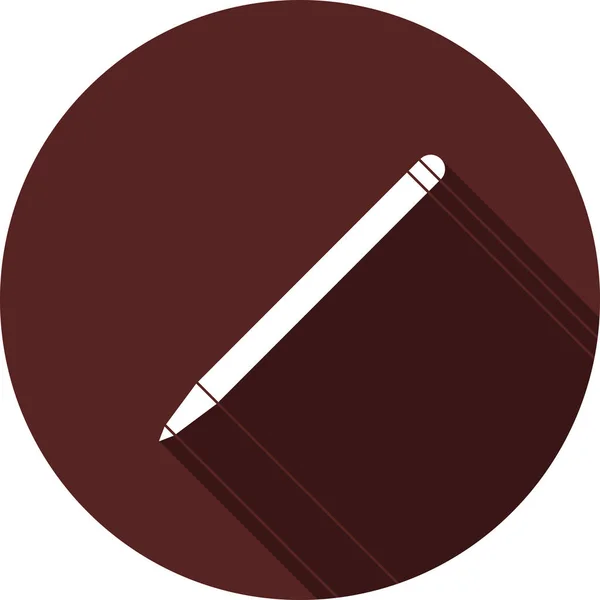 Icono Lápiz Círculo Color Marrón Imagen Vectorial — Vector de stock