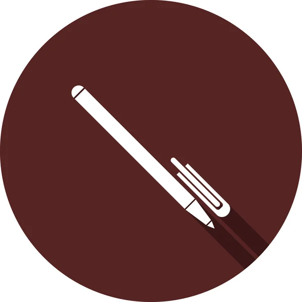 Значок Ручки Колпачком Круге Бордового Цвета Вектор — стоковый вектор