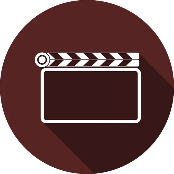 Het Pictogram Van Het Gesloten Flapper Voor Film Ronde Donkere — Stockvector