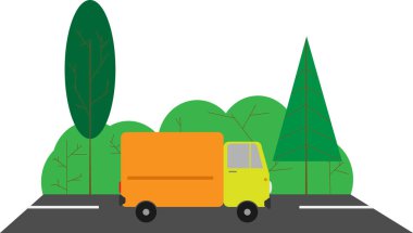 Yolda bir kamyon. Düz görüntü