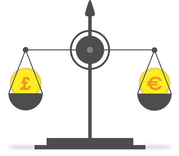 Münze Mit Dem Symbol Des Euro Und Einer Münze Mit — Stockvektor