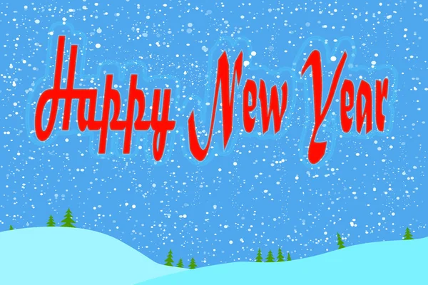 Vorlage Für Neujahrsgrüße Auf Blauem Hintergrund — Stockfoto