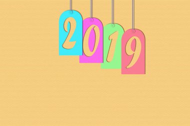 Tebrikler yeni 2019 tasarımı için halatlar üzerinde numaraları ile birlikte çok renkli tabaklar