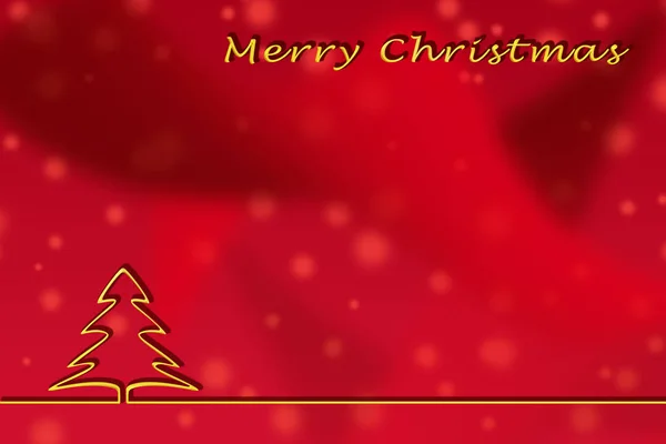 Illustratie Kerst Groeten Sjabloon Een Rode Achtergrond Met Een Gouden — Stockfoto