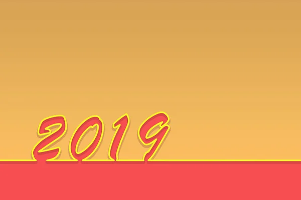 Šablona Pro Návrh Blahopřání Nový Rok 2019 Dvě Barvy Pozadí — Stock fotografie