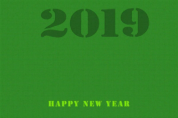 Поздравляем Новым 2019 Годом Зеленом Фоне — стоковое фото