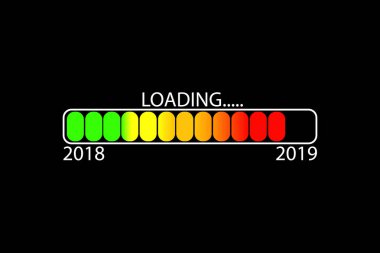 Yeni 2019 dijital download ölçek, siyah arka plan, vektör görüntü