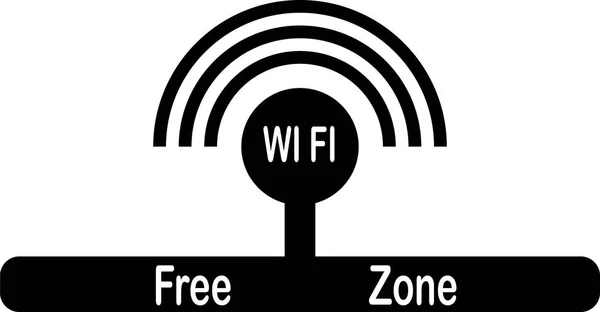 Icône Routeur Avec Une Inscription Zone Wifi Gratuite — Image vectorielle