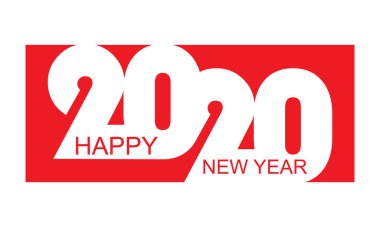 Yeni 2020 yılı, kırmızı arka plan ile Yılbaşı selamlar