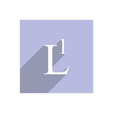 Uygulamalar ve Web siteleri, uzun gölge için büyük harf ve küçük harf L düz simgesi