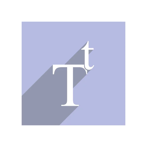 Плоская Иконка Логотипом Буквой Приложений Веб Сайтов Длинная Тень — стоковый вектор