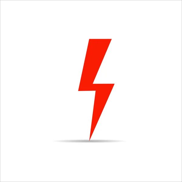 Flaches Rotes Blitz Symbol Für Webseiten Und Anwendungen — Stockvektor