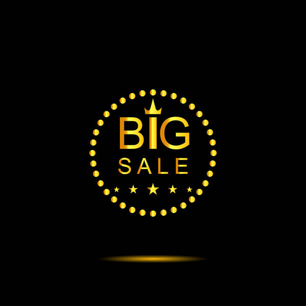 Эмблема с надписью большая продажа в оттенках золота
 