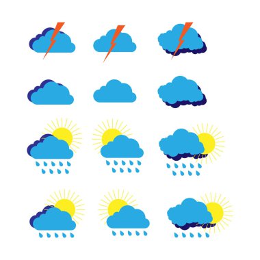 Hava koşulları için siteleri ve hava tahminleri için semboller bir dizi
