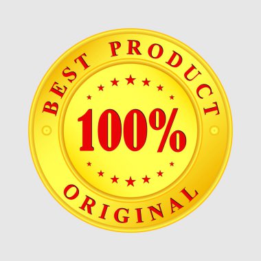 En iyi ürün, yüzde 100 ve orijinal yazıt ile altın madalyon