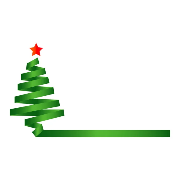 Bir Noel ağacı silüeti yeşil şerit degrade yapılan