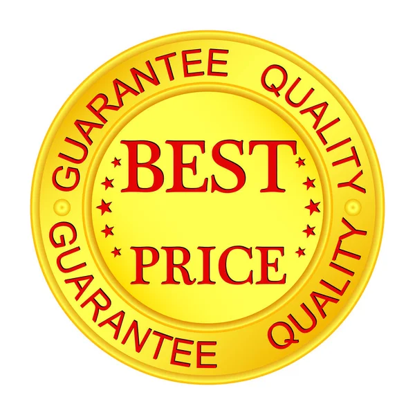Goldmedaillon Mit Inschrift Garantiert Qualität Und Besten Preis — Stockfoto