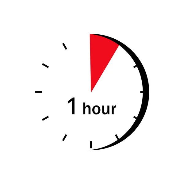 Clock Face Red Marked Sector Hour — Stock Vector