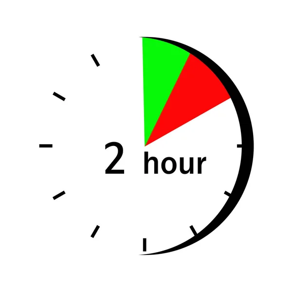 Zegar Twarz Zielone Czerwone Oznaczone Sektora Godziny — Wektor stockowy