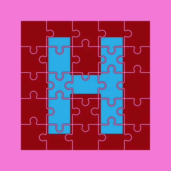 Lettre Est Écrit Sur Les Pièces Puzzle — Image vectorielle
