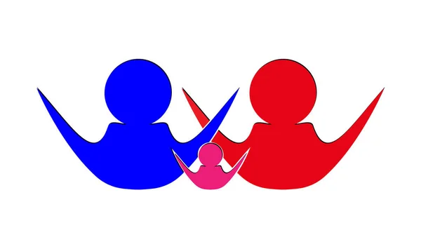 Logo Delle Relazioni Familiari Idea Concettuale Immagine Vettoriale — Vettoriale Stock