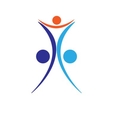 Bir eğri ve topları soyut Illustration. Logo için şablon.