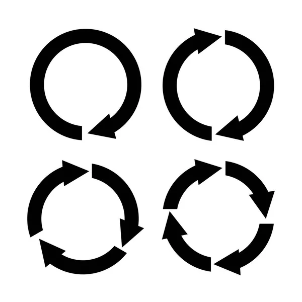 Set Aus Mehreren Varianten Von Pfeilen Entlang Der Kreiskontur — Stockvektor