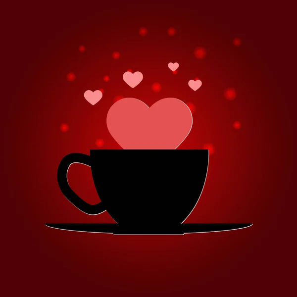 Image Conceptuelle Sur Thème Des Relations Amoureuses Tasse Café Avec — Image vectorielle