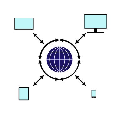Küresel telekomünikasyon veri iletim teknolojileri konuyla ilgili kavramsal görüntü