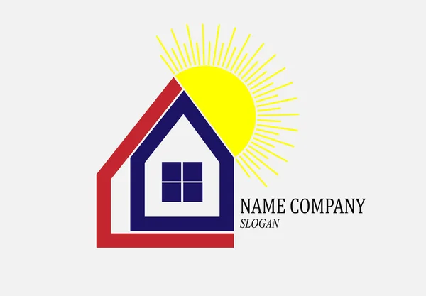 Bir Inşaat Firması Gayrimenkul Şirket Logosu Için Şablon — Stok Vektör