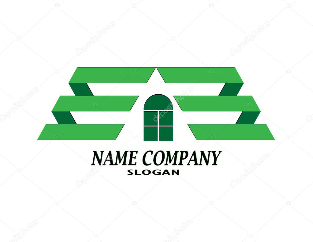Template for real estate company and construction company logo