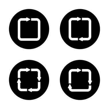 Oklar arka plan siyah bir daire, kare kontur boyunca bir dizi