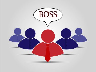 Kavramsal illüstrasyon iş liderlik ve kelime patron