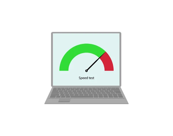 Escala Teste Velocidade Mostrado Tela Monitor Laptop — Vetor de Stock