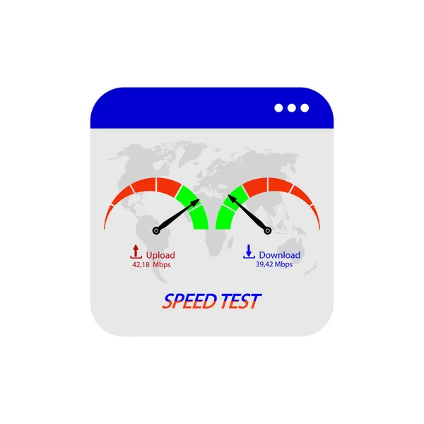 Test Prędkości Odbioru Przekazywania Danych — Wektor stockowy