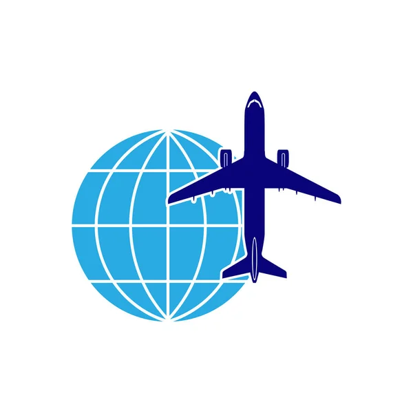 Logo Sul Tema Dell Aviazione Trasporto Aereo Volo Dell Aereo — Vettoriale Stock
