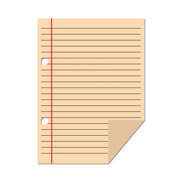 Sheet Paper Ruler Red Field Left Flat Image — Stock Vector