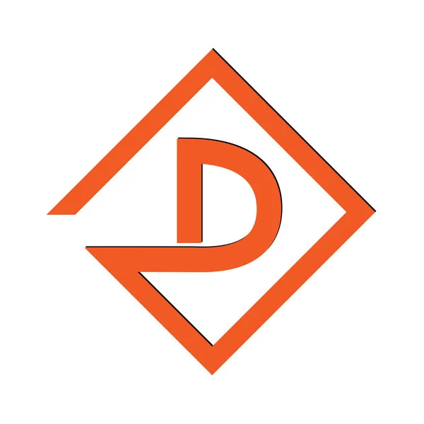 Silhouet Van Letter Binnen Het Vierkant Logo — Stockvector